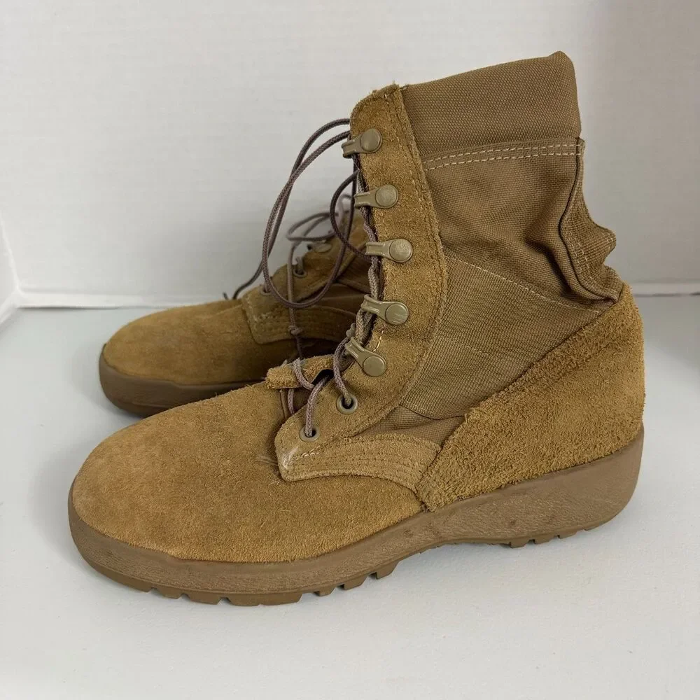 McRae Mil-Spec Hot Weather Coyote Combat Boots Vibram Sierra Outsole Size 5.5 W